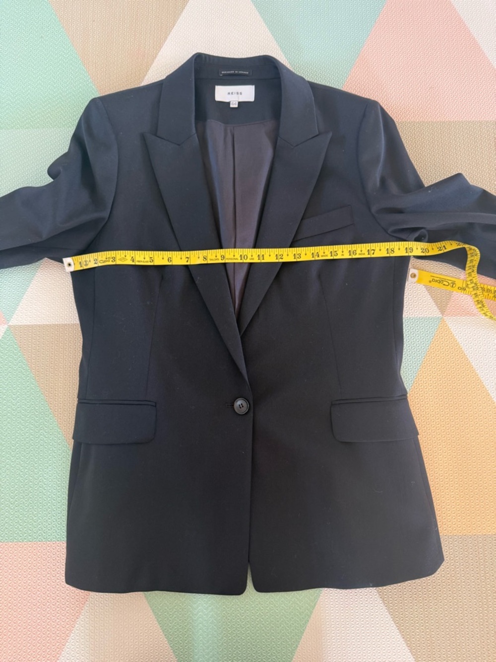 Reiss Harper Black Single-Button Tailored Women's Wool Blend Blazer Size 10 - Picture 6 of 12